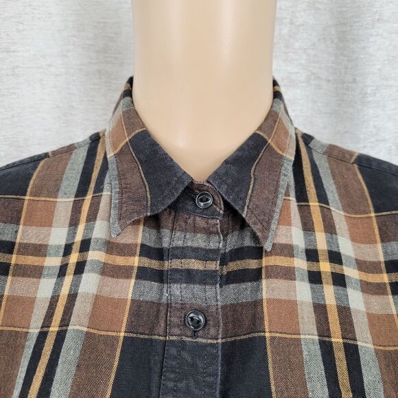 Lauren Ralph Lauren Vintage Linen Black Tan Plaid Western Women's Medium - Picture 6 of 12